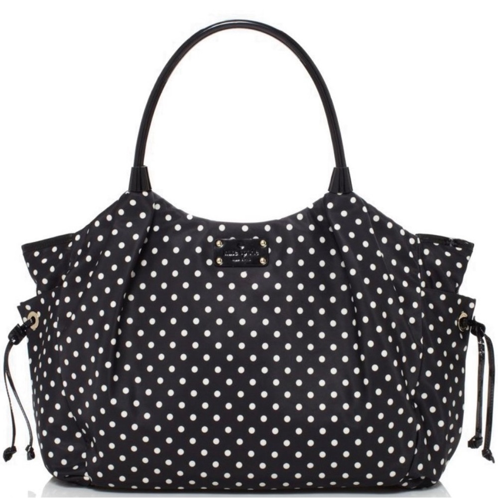 Kate Spade Stevie Diaper Bag Black & White Polka Dot
